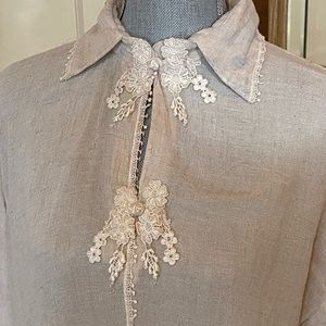Beige Lacy Blouse - Classic Romantic Style